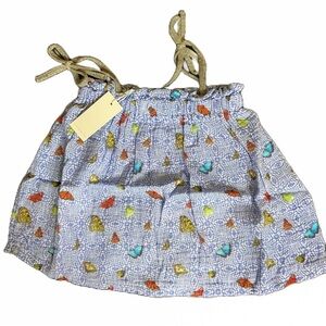 Miki Miette From Nordstroms Girl’s Size 24 Months Blue Butterfly Print Top